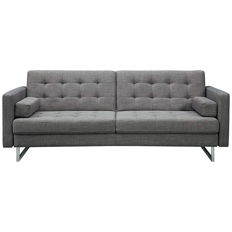 Image 1 Giovanni Gray Fabric and Stainless Steel Tufted Sofa Bed