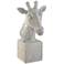 Giraffe Bust 12 1/4" High Silver Statue