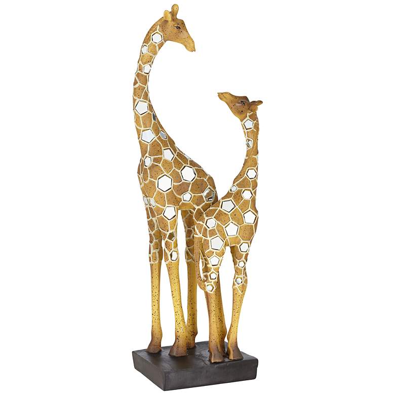 Image 1 Giraffe Mother with Baby 18 1/2 inch High Sculpture