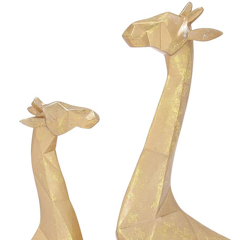 Image 3 Giraffe Textured Gold Table Decor Statues Set of 2 more views