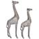 Giraffe Textured Silver Table Decor Statues Set of 2