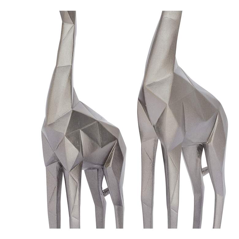 Image 2 Giraffe Textured Silver Table Decor Statues Set of 2 more views