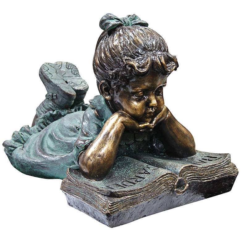 Image 1 Girl Reading 16" High Outdoor Statue