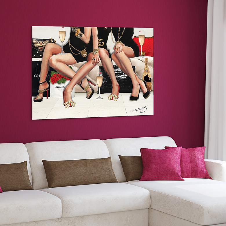 Image 5 Girls Night 50 3/4 inchW Free Floating Glass Graphic Wall Art more views