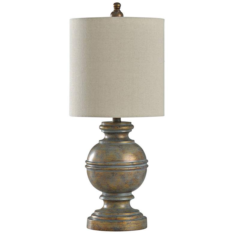 Image 1 Girona Antique Bronze Table Lamp with White Shade