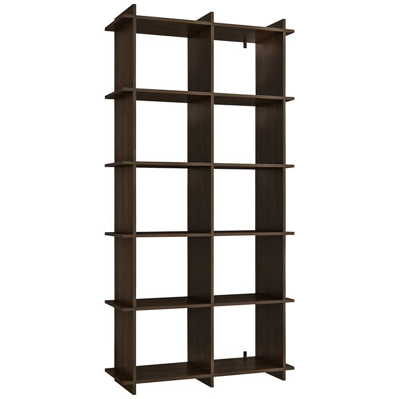Image 1 Gisborne 10-Shelf Tobacco Wood Bookcase