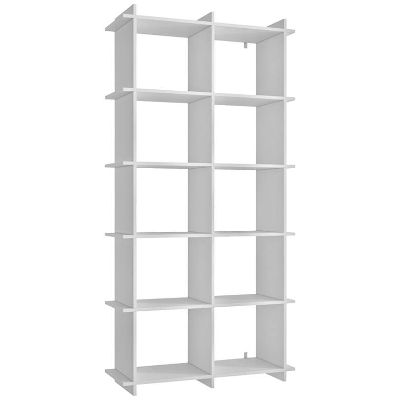 Image 1 Gisborne 10-Shelf White Wood Bookcase