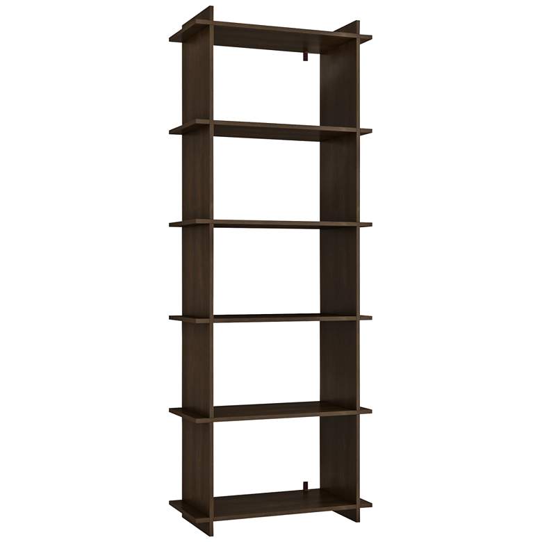 Image 1 Gisborne 5-Shelf Tobacco Wood Bookcase