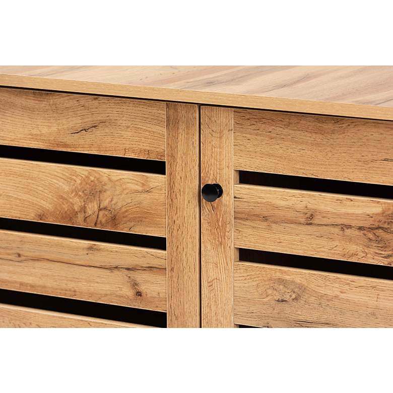 Image 3 Gisela 44 1/2"W Oak Brown Wood 3-Door Shoe Storage Cabinet more views