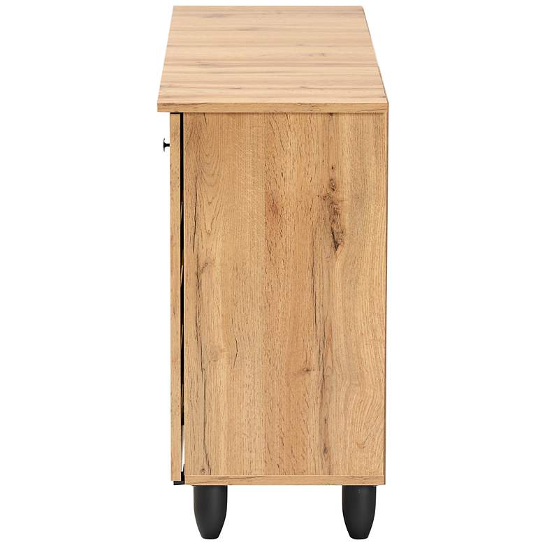 Image 7 Gisela 44 1/2"W Oak Brown Wood 3-Door Shoe Storage Cabinet more views