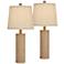 Gisele Gold Wash Lattice Column Table Lamps Set of 2