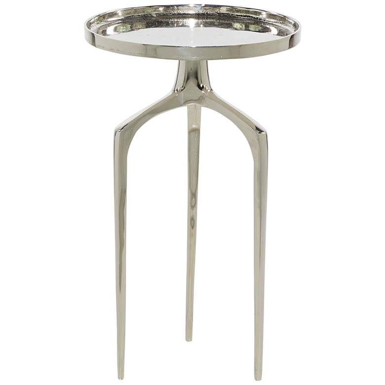 Image 2 Giselle 13 1/4 inchW Polished Silver Tripod Accent Side Table