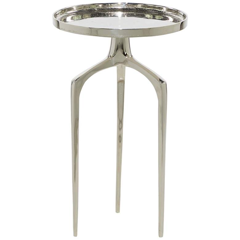 Image 2 Giselle 13 1/4"W Polished Silver Tripod Accent Side Table