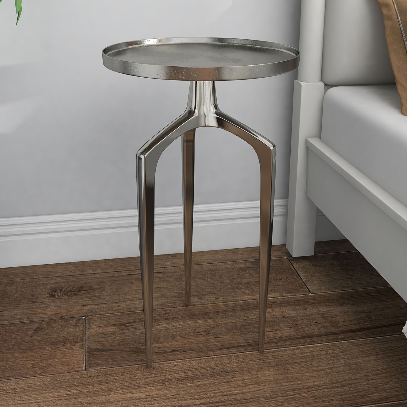 Silver small side table discount