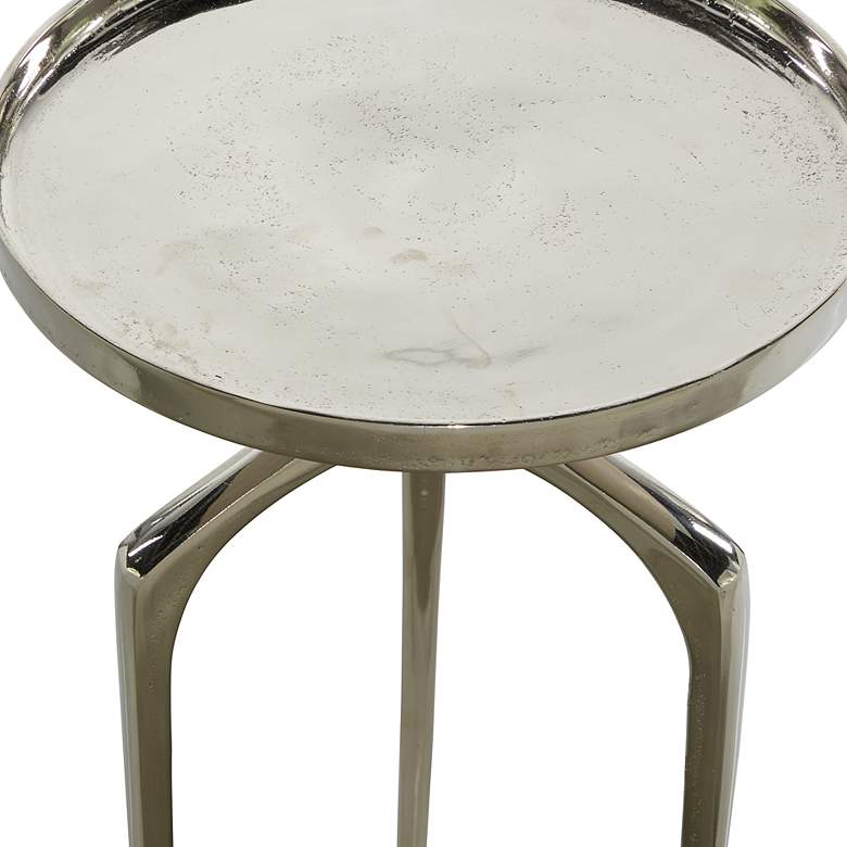 Image 5 Giselle 13 1/4"W Polished Silver Tripod Accent Side Table more views