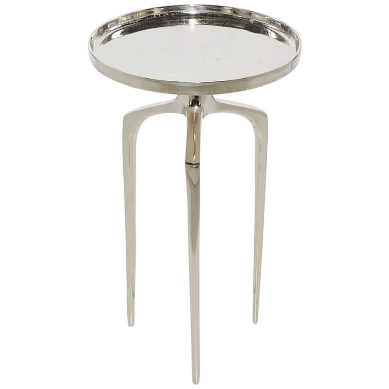 Image 6 Giselle 13 1/4"W Polished Silver Tripod Accent Side Table more views