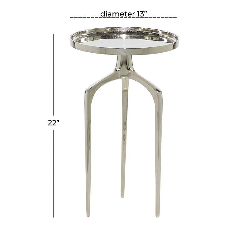 Image 7 Giselle 13 1/4"W Polished Silver Tripod Accent Side Table more views