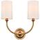 Giselle 16" High Brushed Brass 2-Light Wall Sconce