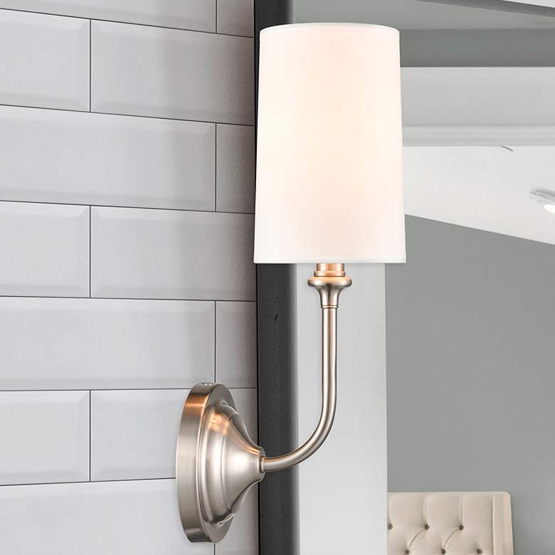 Image 1 Giselle 16" High Brushed Satin Nickel Wall Sconce