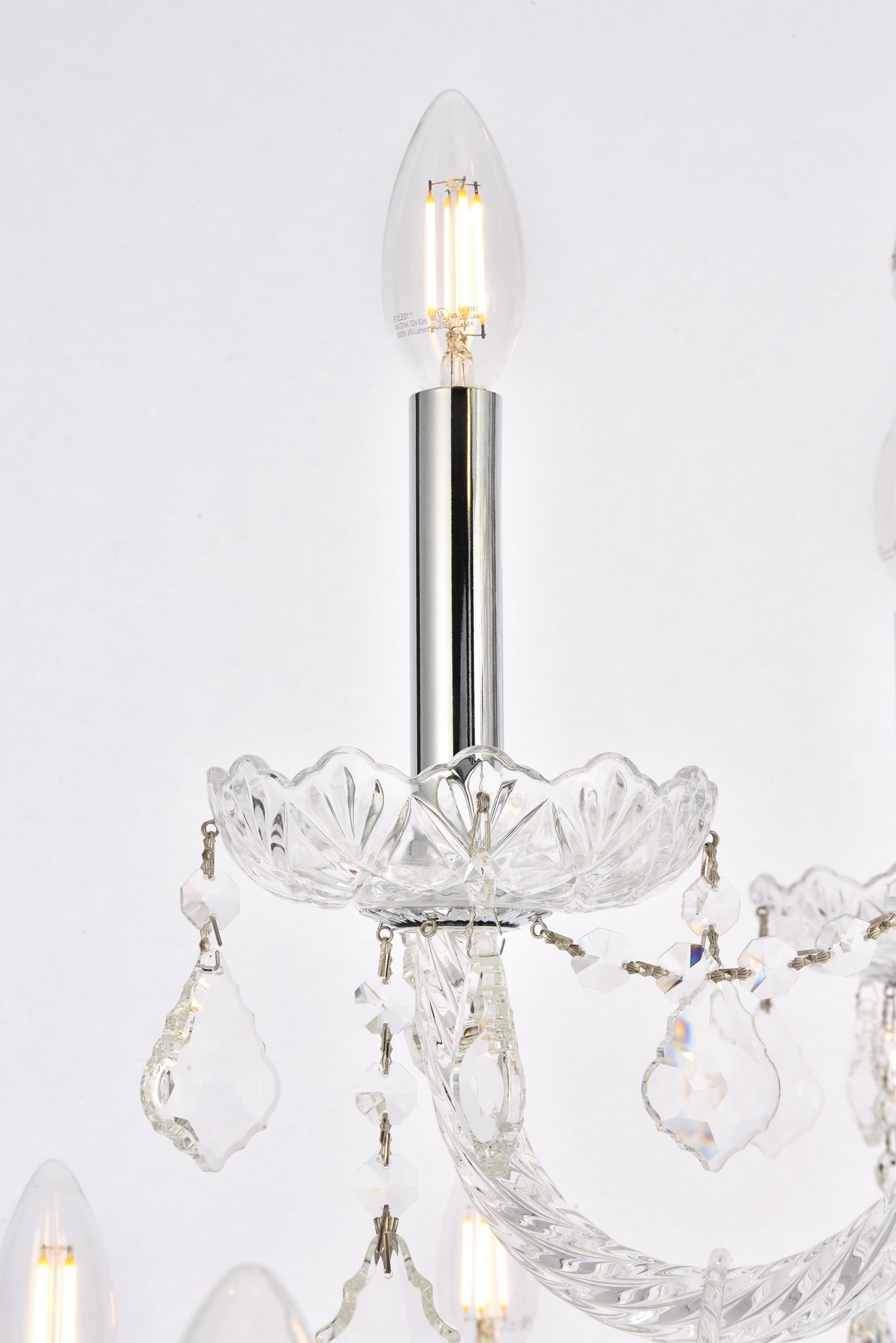 Giselle 21 Lt Chrome Chandelier Clear