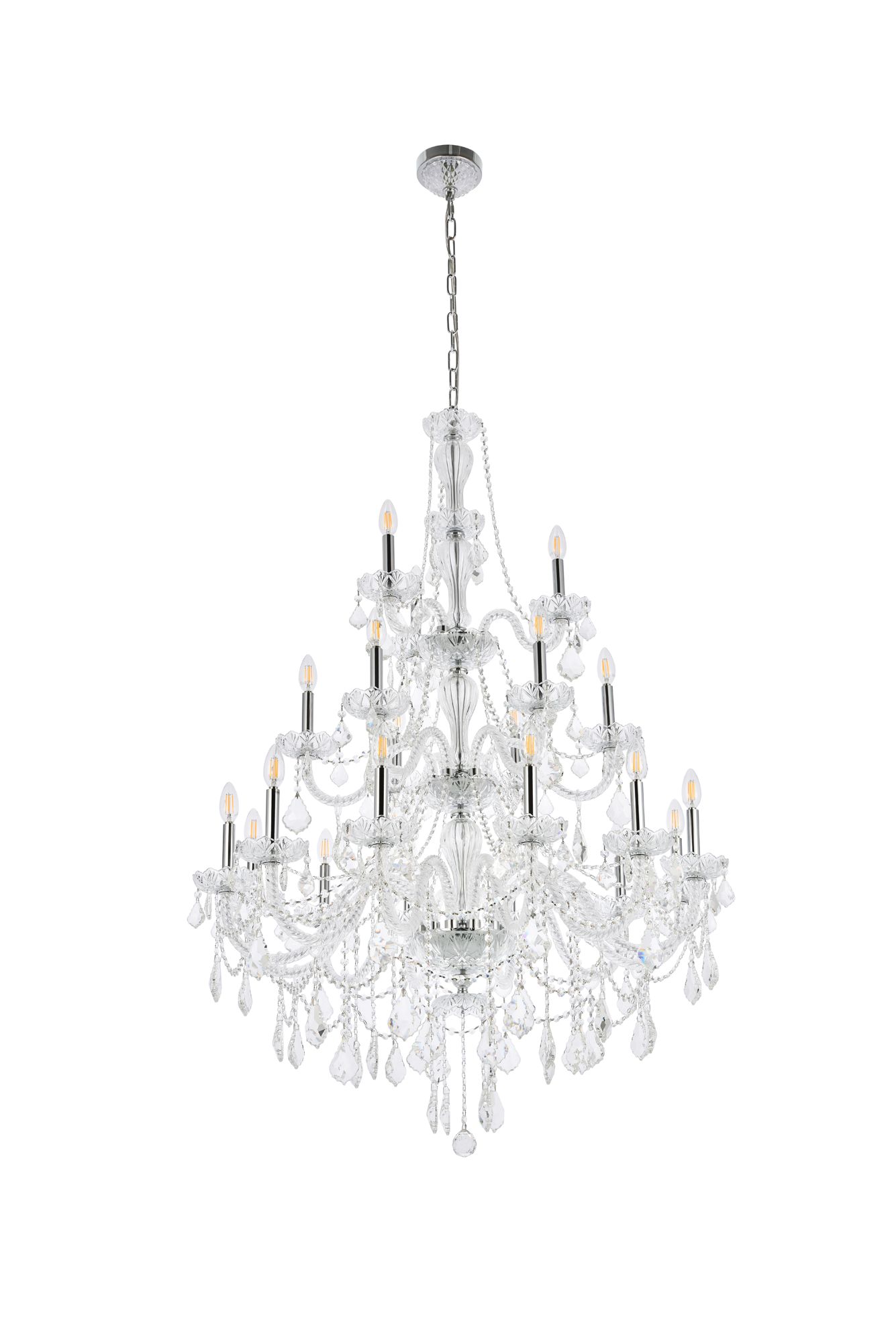 Giselle 21 Lt Chrome Chandelier Clear