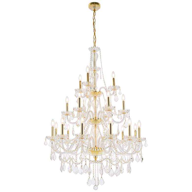 Image 1 Giselle 21 Lt Gold Chandelier Clear