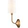 Giselle 5" Brushed Brass Sconce w/ Off-White Shade