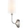 Giselle 5" Polished Nickel Sconce w/ Off-White Shade