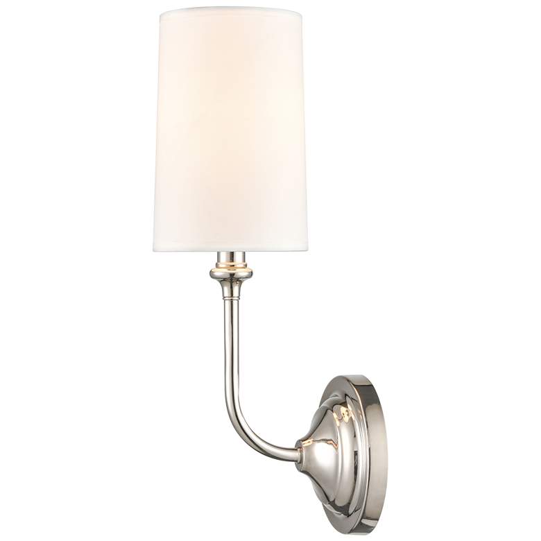 Image 1 Giselle 5 inch Polished Nickel Sconce w/ Off-White Shade