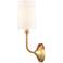 Giselle 5" Satin Gold Sconce w/ Off-White Shade