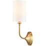 Giselle 5" Satin Gold Sconce w/ Off-White Shade