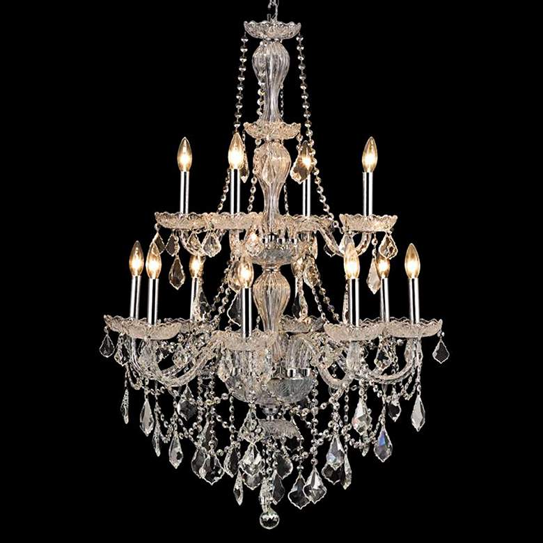 Image 1 Giselle Collection 28" Wide Chrome 12-Light Chandelier