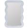 Giselle Glossy White 40" x 28" Wood Rectangle Wavy Wall Mirror