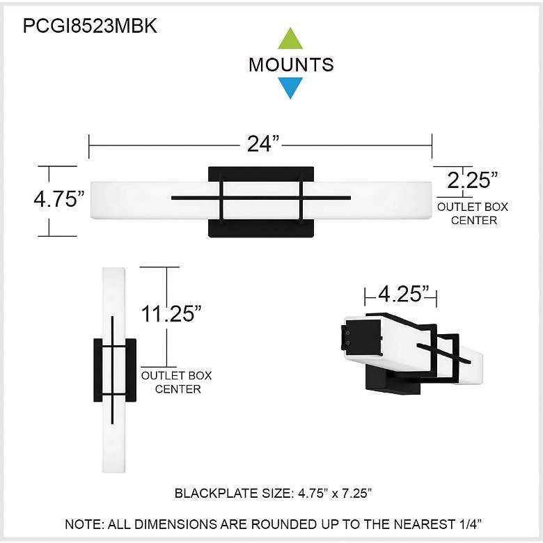 Image 6 Giselle Integrated LED Matte Black Bath Bar more views