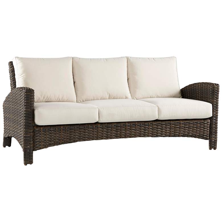Image 1 Giulia Charcoal Brown Wicker 3-Seat Outdoor Sofa