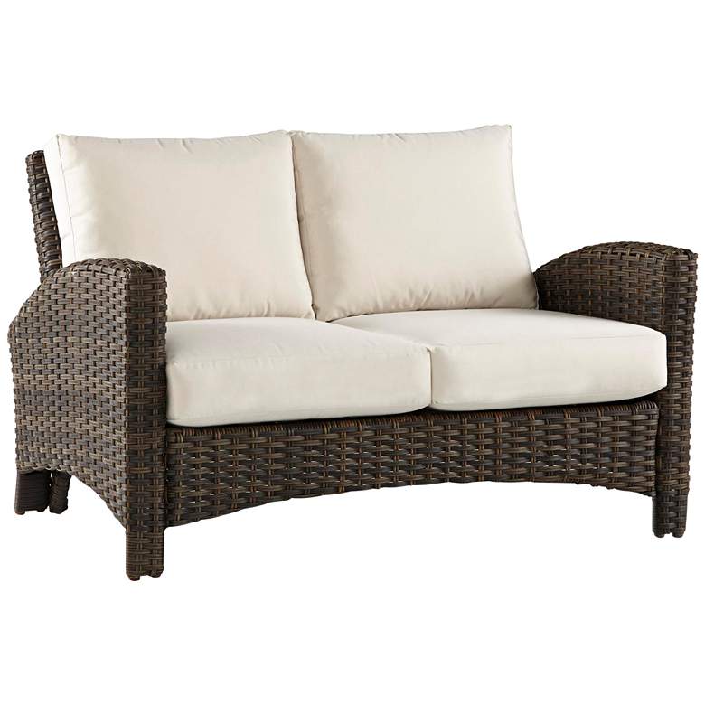 Image 1 Giulia Charcoal Brown Wicker Outdoor Loveseat