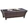 Giulia Glass Top and Charcoal Brown Outdoor Coffee Table