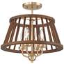 2_Givens 15 3/4"W Satin Bronze and Wood 4-Light Ceiling Light