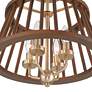 4_Givens 15 3/4"W Satin Bronze and Wood 4-Light Ceiling Light more views