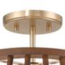 5_Givens 15 3/4"W Satin Bronze and Wood 4-Light Ceiling Light more views
