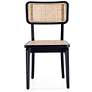 Giverny Matte Black Wood Natural Cane Dining Chairs Set of 2 in scene