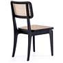 Giverny Matte Black Wood Natural Cane Dining Chairs Set of 2 in scene