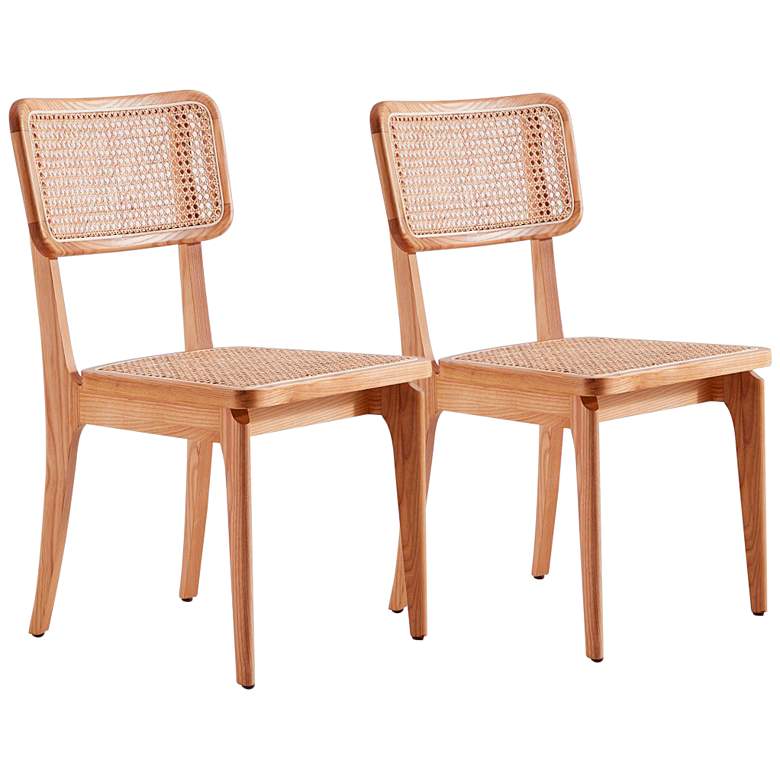 Image 1 Giverny Nature Wood and Cane Dining Chairs Set of 2