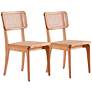 Giverny Nature Wood and Cane Dining Chairs Set of 2 in scene