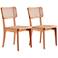 Giverny Nature Wood and Cane Dining Chairs Set of 2