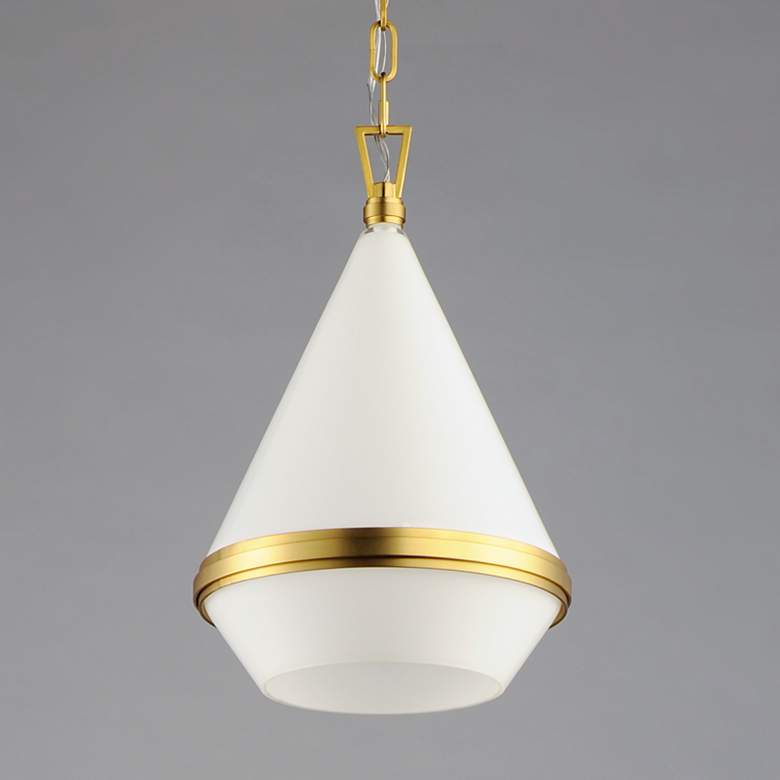 Image 3 Giza 1-Light 11.25" Wide Satin Brass Pendant Light more views