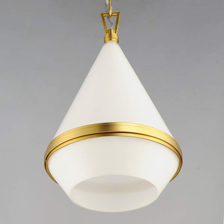 Image 4 Giza 1-Light 11.25" Wide Satin Brass Pendant Light more views