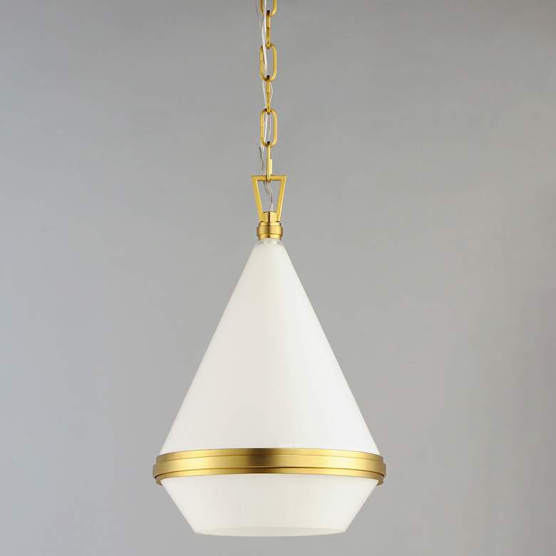 Image 6 Giza 1-Light 11.25" Wide Satin Brass Pendant Light more views