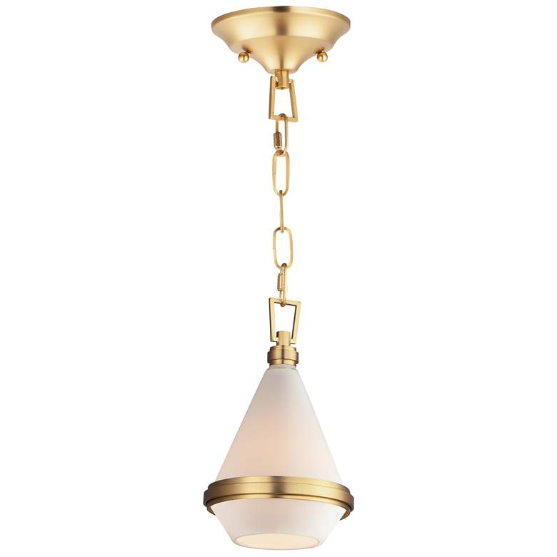 Image 1 Giza 1-Light 5" Wide Satin Brass Pendant Light
