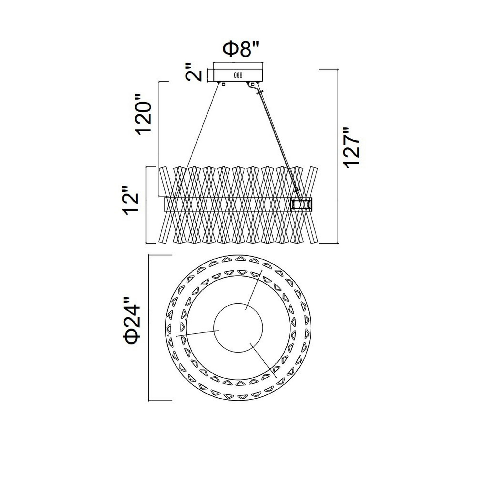 Image 7 Glace Integrated LED 24in Chrome Chandelier more views